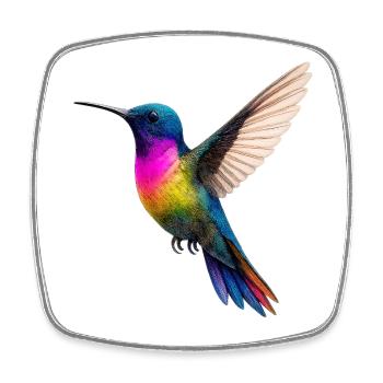 Conception vibrante de colibri arc-en-ciel - Magnet carré - blanc - Devant