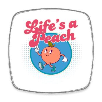 Life's a Peach - Square fridge magnet - white - Front
