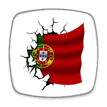 Flag of Portugal - Portugal - Flag Broken Design - Square fridge magnet - white - Front