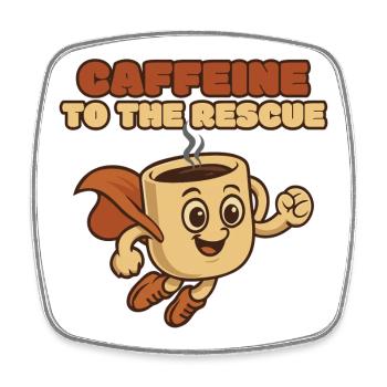 Héros de sauvetage du café - Magnet carré - blanc - Devant