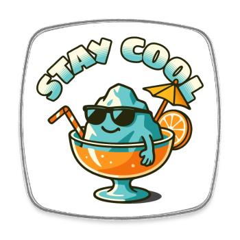 Stay Cool Isbjerg i Sommerglas - Square fridge magnet - white - Front