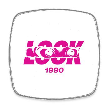 Look 1990's Neon Eyes - Square fridge magnet - white - Front