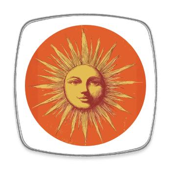 Sonne - Viereckiger Kühlschrankmagnet - Weiß - Vorne
