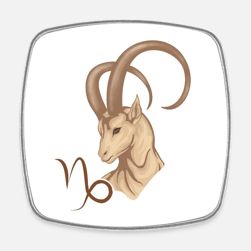 Sternzeichen Steinbock - Viereckiger Kühlschrankmagnet - Weiß