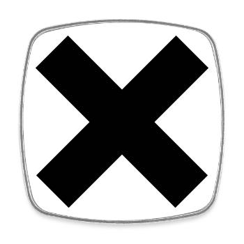Cross - Square fridge magnet - white - Front