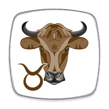 Sternzeichen Stier - Viereckiger Kühlschrankmagnet - Weiß - Vorne