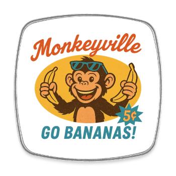 Monkey - Monkeyville - Square fridge magnet - white - Front