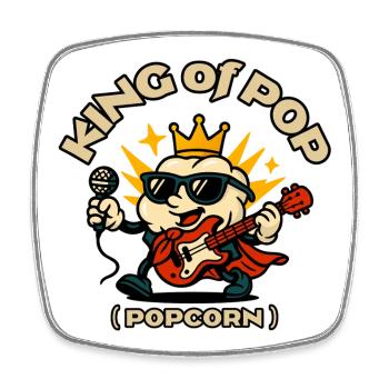 King of Popcorn Rock - Square fridge magnet - white - Front