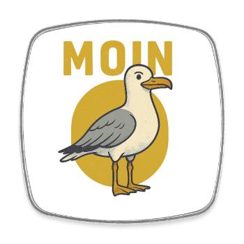 Moin Seagull - Square fridge magnet - white - Front