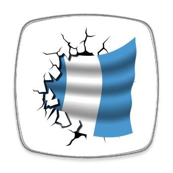 Flag of Guatemala - Guatemala - Flag Broken Des - Square fridge magnet - white - Front