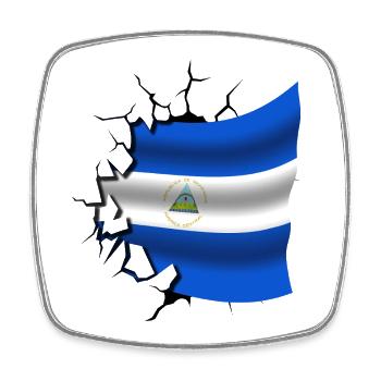 Drapeau du Nicaragua - Nicaragua - Drapeau Broken Des - Magnet carré - blanc - Devant