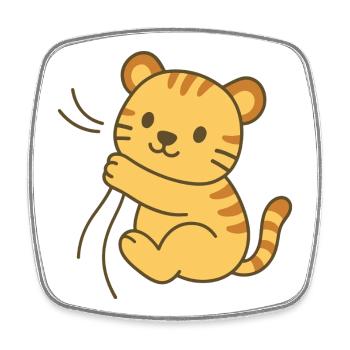 Snuggle Tiger Cub - Cuddly Tiger Baby - Square fridge magnet - white - Front