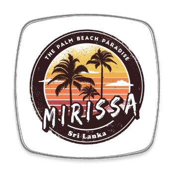 Mirissa Beach Sri Lanka Palmiers Design - Magnet carré - blanc - Devant