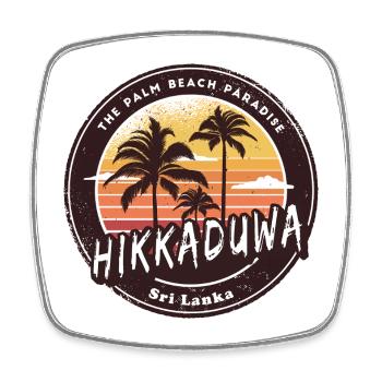 Hikkaduwa Beach Sri Lanka Palmiers Design - Magnet carré - blanc - Devant