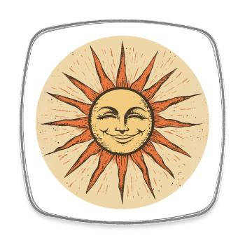 Soleil - Magnet carré - blanc - Devant