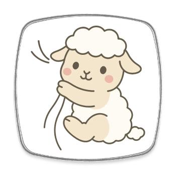 Cuddle Lamb Love - Square fridge magnet - white - Front
