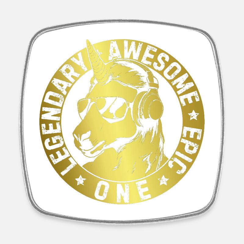 LEGENDARY AWESOME EPIC ONE - Square fridge magnet - white