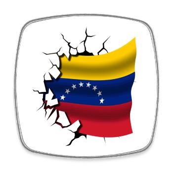 Flagge von Venezuela - Venezuela - Flagge gebrochen - Viereckiger Kühlschrankmagnet - Weiß - Vorne