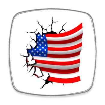 Flag of the United States - USA - Flag Broken Desi - Square fridge magnet - white - Front