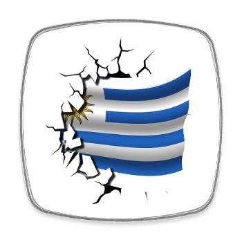 Flagge von Uruguay - Uruguay - Flagge gebrochenes Design - Viereckiger Kühlschrankmagnet - Weiß - Vorne