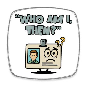 Who am I, then? - Square fridge magnet - white - Front