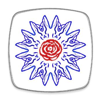 Rose in der blauen Sonne - Viereckiger Kühlschrankmagnet - Weiß - Vorne
