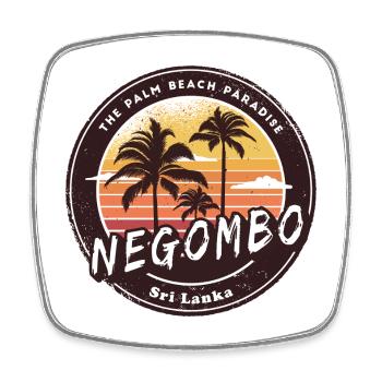 Negombo Beach Sri Lanka Palmiers Design - Magnet carré - blanc - Devant