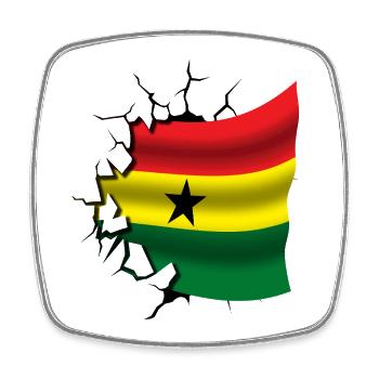 Flag of Ghana - Ghana - Flag Broken Design - Square fridge magnet - white - Front