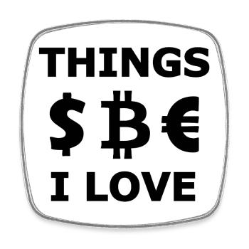 Bitcoin Symbol Design auf Dunklem Hintergrund - Viereckiger Kühlschrankmagnet - Weiß - Vorne