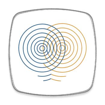 Concentric Interference – Physik Design - Viereckiger Kühlschrankmagnet - Weiß - Vorne
