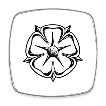 Lippische Rose in Schwarz-Weiß - Viereckiger Kühlschrankmagnet - Weiß - Vorne