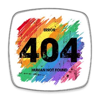Lebendiger Regenbogen Fehler 404 Design - Viereckiger Kühlschrankmagnet - Weiß - Vorne