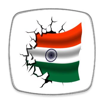 Flagge von Indien - Indien - Flagge Broken Design - Viereckiger Kühlschrankmagnet - Weiß - Vorne