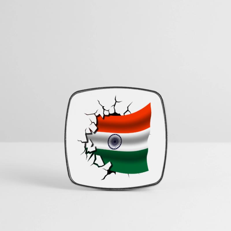 Drapeau de l’Inde - Inde - Drapeau Broken Design Magnet carré