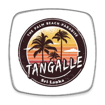 Tangalle Beach Sri Lanka Palmiers Design - Magnet carré - blanc - Devant