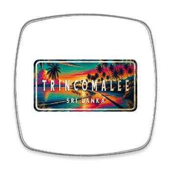 Trincomalee Beach Panneau de coucher de soleil - Magnet carré - blanc - Devant