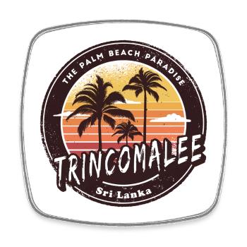 Trincomalee Sri Lanka Vintage Design - Viereckiger Kühlschrankmagnet - Weiß - Vorne