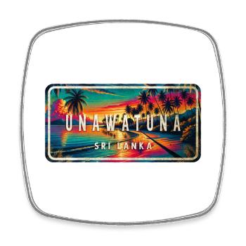 Unawatuna Beach Sunset Sign - Square fridge magnet - white - Front