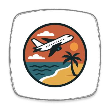 Sonnenuntergang Strandflug Patch - Viereckiger Kühlschrankmagnet - Weiß - Vorne