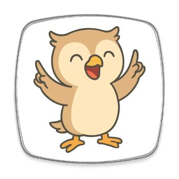 Good Mood Owl - Square fridge magnet - white - Front
