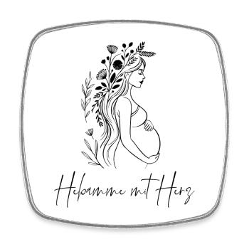 Hebamme mit Herz - Boho, personalisierbar - Viereckiger Kühlschrankmagnet - Weiß - Vorne