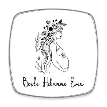 Beste Hebamme Ever - Boho, personalisierbar - Viereckiger Kühlschrankmagnet - Weiß - Vorne