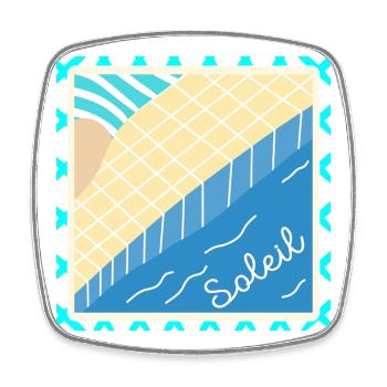 SWIMMING POOL SUMMER VACATION SUN - Square fridge magnet - white - Front