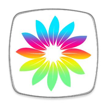 Blume Blätter Regenbogen Farben - Viereckiger Kühlschrankmagnet - Weiß - Vorne