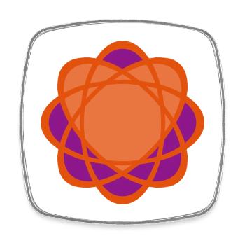 Coeur Orange Mandala Yoga Mariage Amour Amour Comme - Magnet carré - blanc - Devant