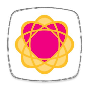 Coeur Mandala Yoga Mariage Amour Symbole Jaune Rose - Magnet carré - blanc - Devant