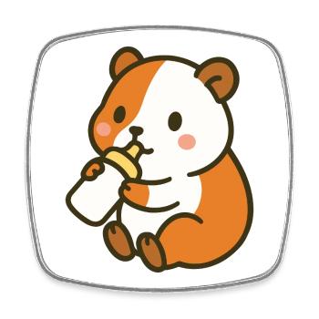 Flask Happiness Guinea Pig - Square fridge magnet - white - Front