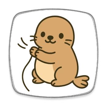 Snuggled up & sea - Square fridge magnet - white - Front