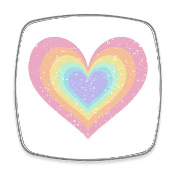 Regenbogen Herz Pastellfarben Pride Monat LGBTQ+ - Viereckiger Kühlschrankmagnet - Weiß - Vorne