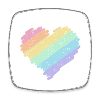 Rainbow Heart Pastel Colors Pride Month LGBTQ+ - Square fridge magnet - white - Front